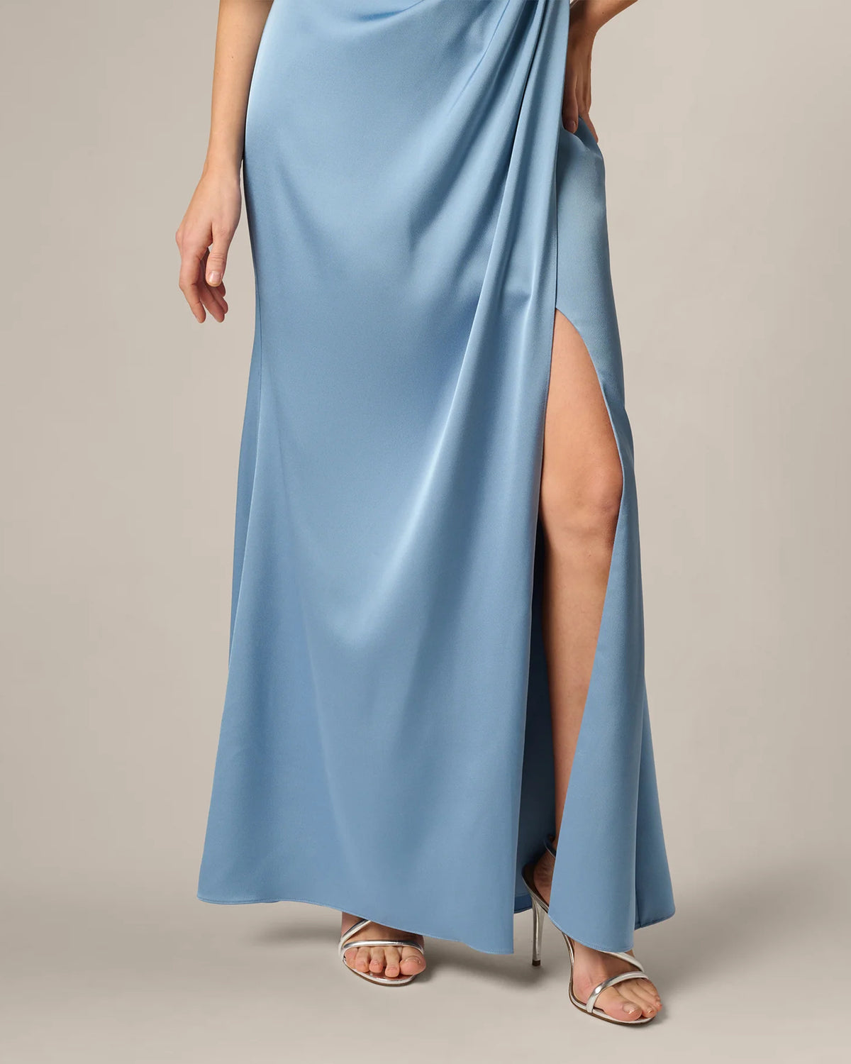 one-shoulder a-line maxi mother of the bride dress - image 4