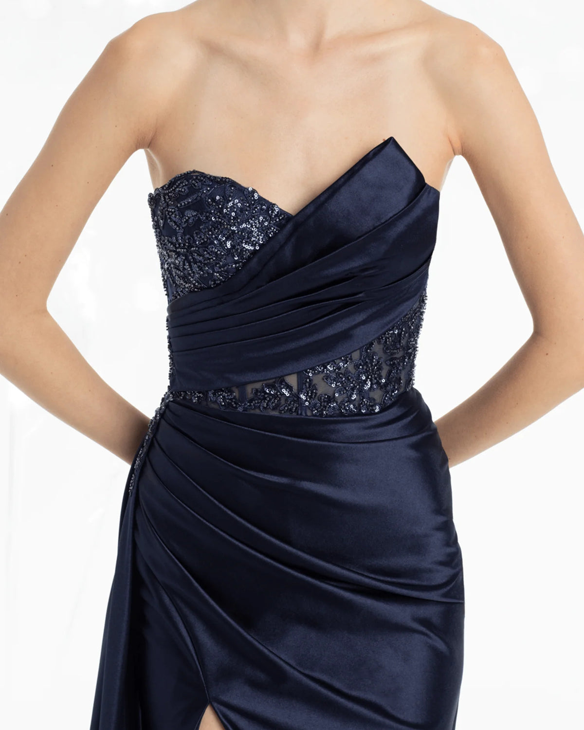 strapless column maxi prom dress - image 4