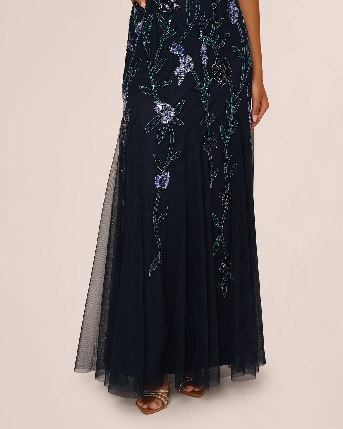 square neck a-line maxi mother of the bride dress - image 4