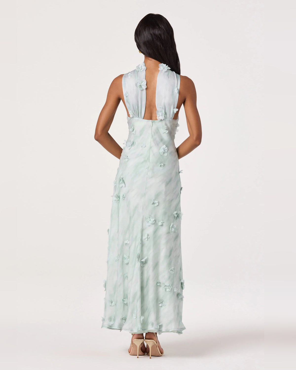 spaghetti strap a-line maxi formal dress - image 4