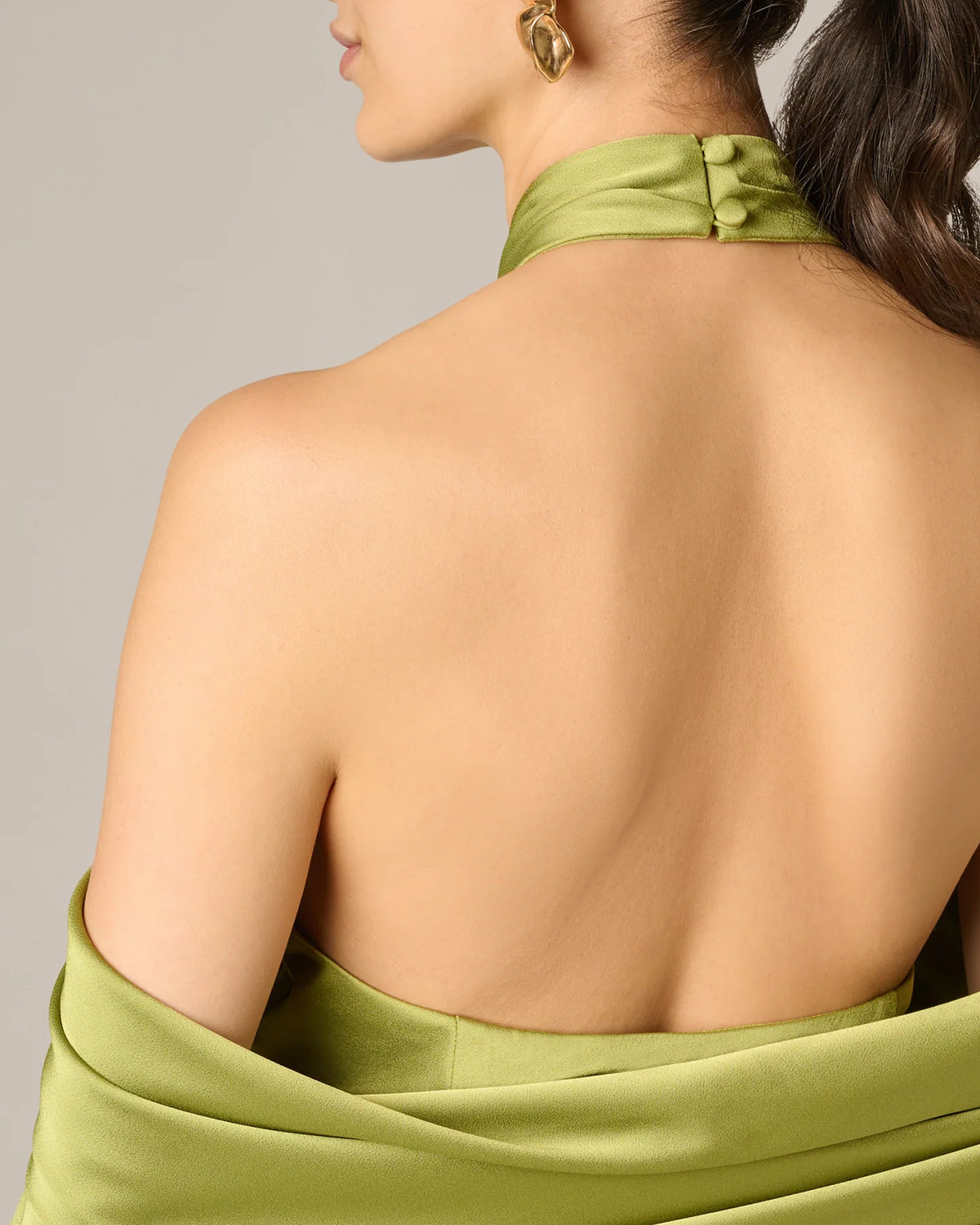 halter neck a-line maxi mother of the bride dress - image 4