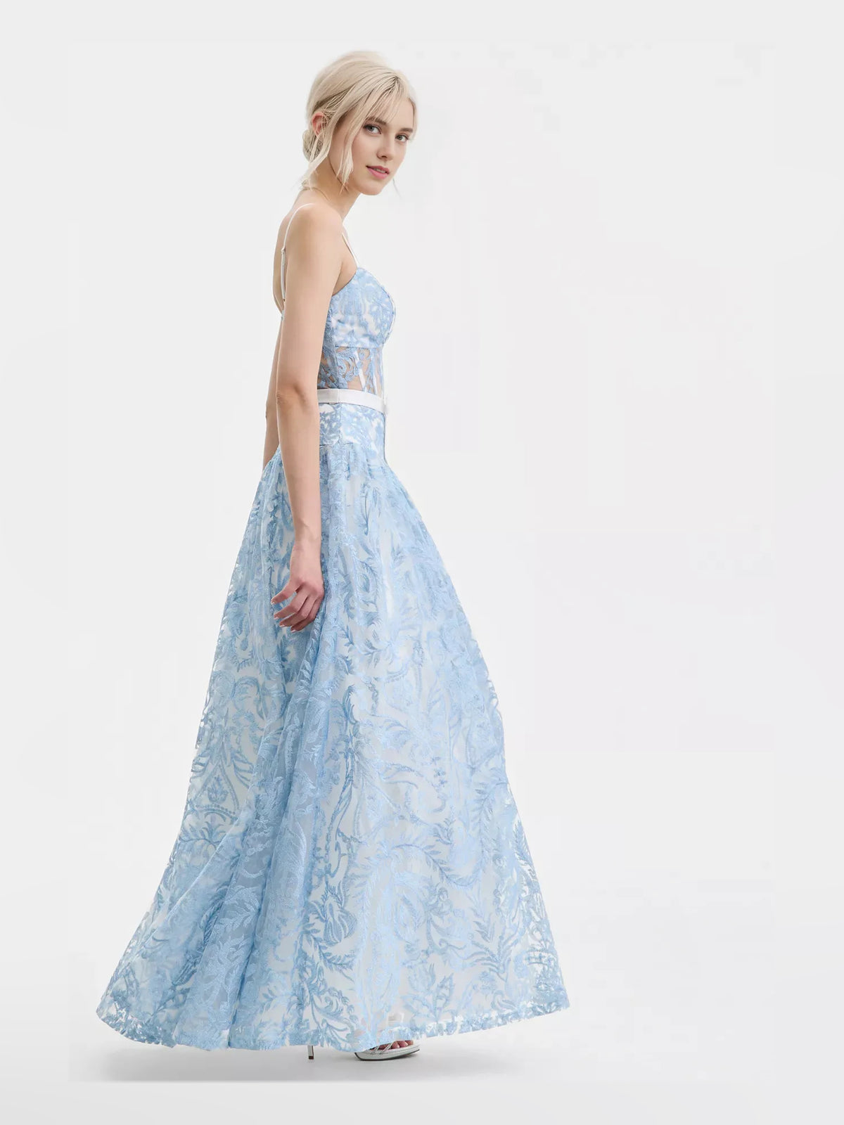 Light Blue floor-length prom dress, alternate view showing the overall dress design