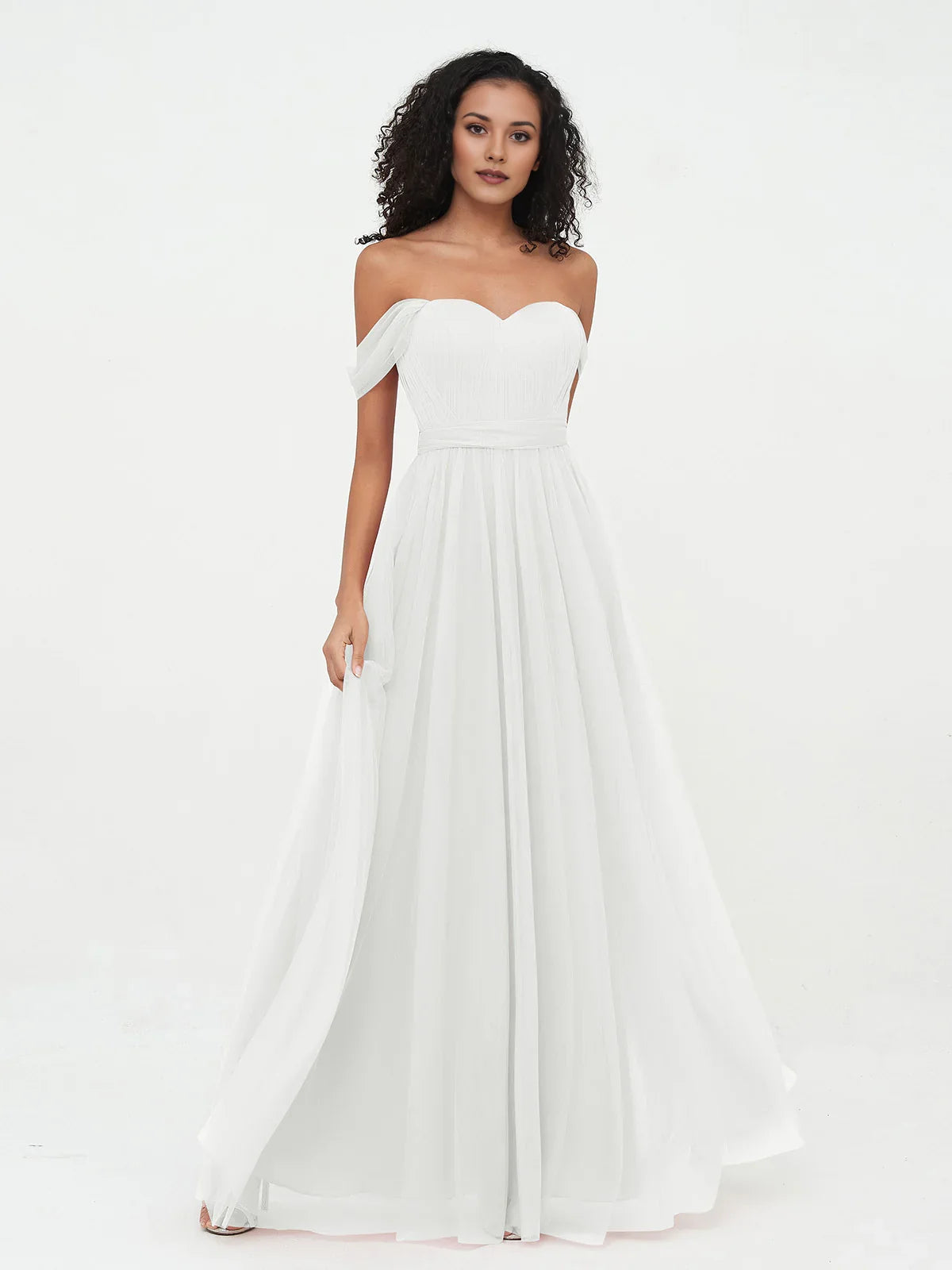 Dusty Blue short bridesmaid dress, alternate view showing the overall dress design