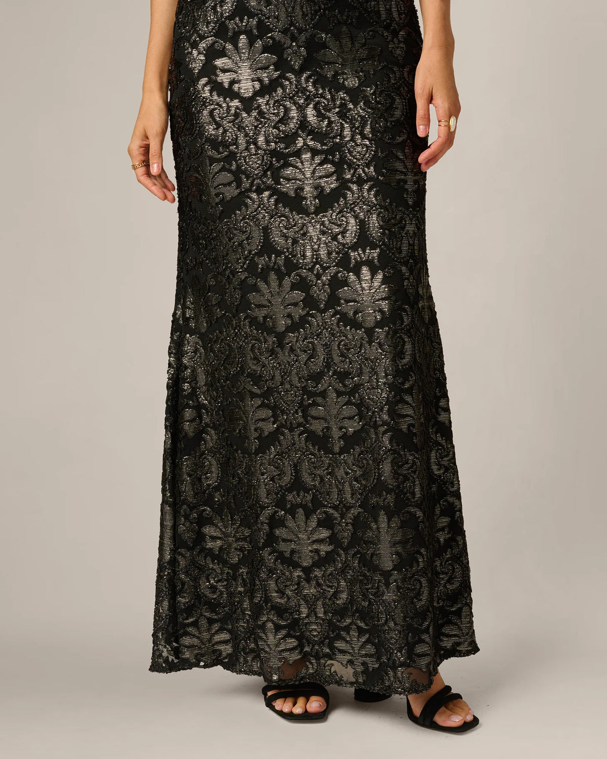 spaghetti strap a-line maxi mother of the bride dress - image 4