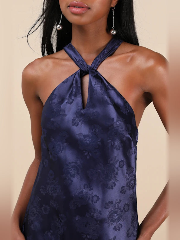 Floral mini homecoming dress, alternate view showing the overall dress design