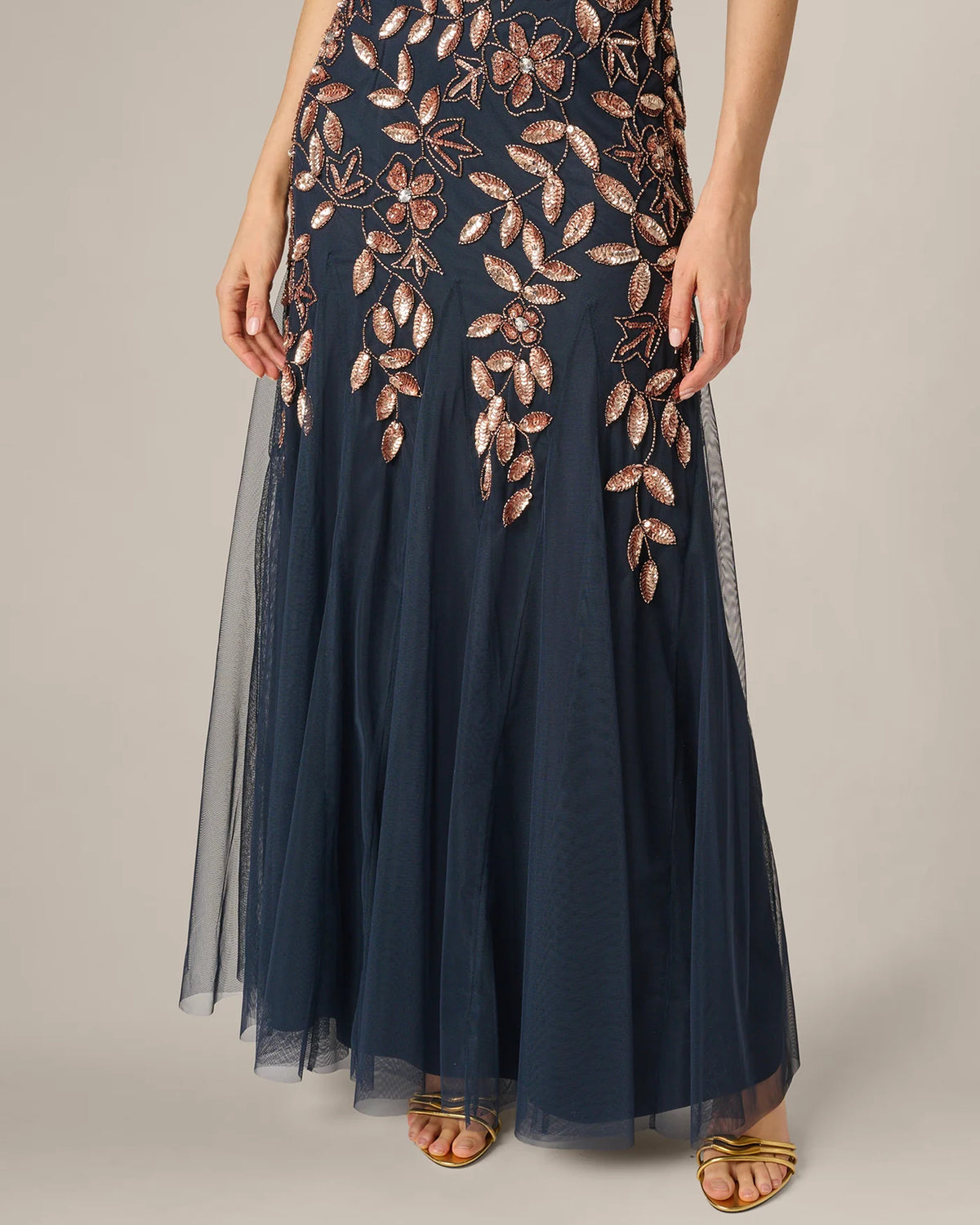 short-sleeve a-line maxi mother of the bride dress - image 4