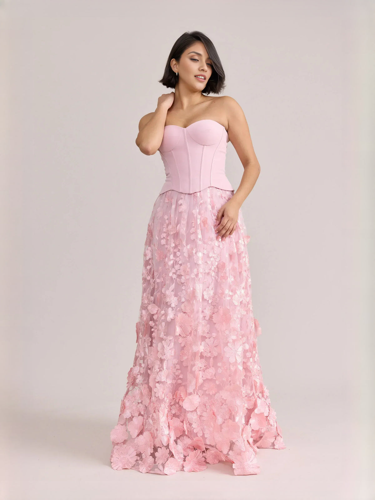 Light Pink floor-length prom dress, alternate view showing the overall dress design