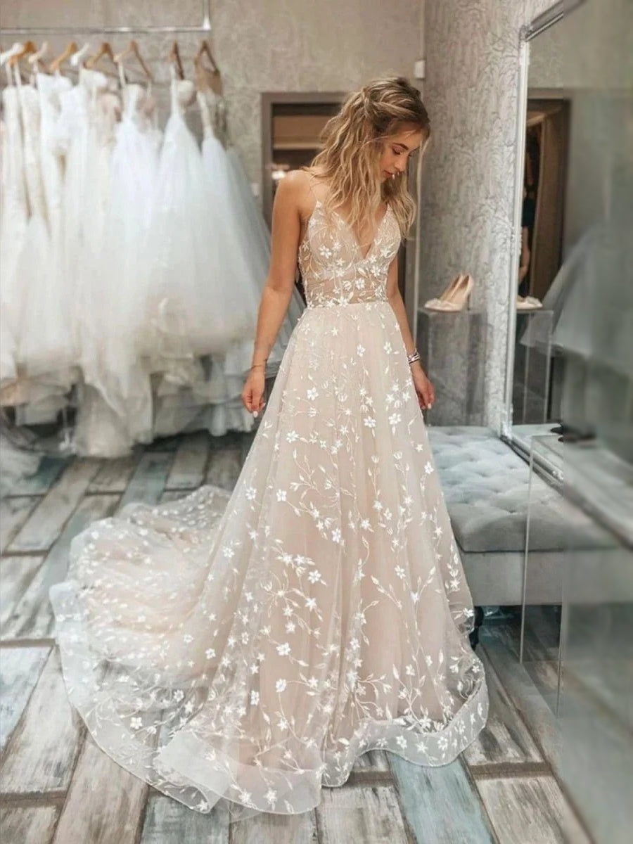 Champagne floor-length bridesmaid dress, alternate view showing the overall dress design