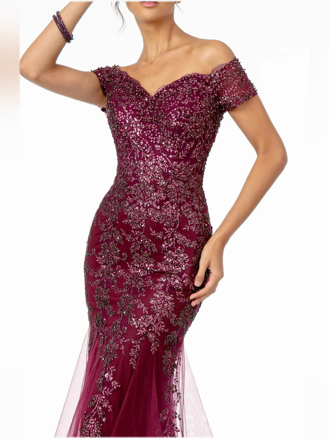 Green floor-length prom dress, alternate view showing the overall dress design
