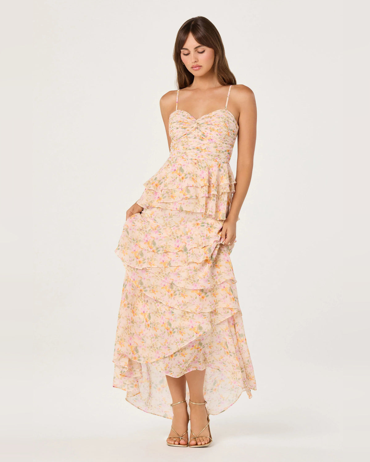 spaghetti strap a-line maxi homecoming dress - image 4