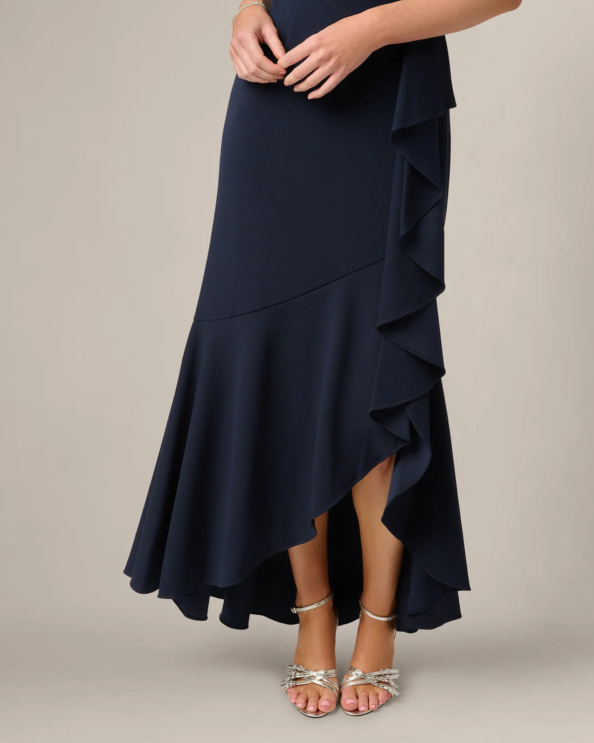 spaghetti strap mermaid maxi mother of the bride dress - image 4