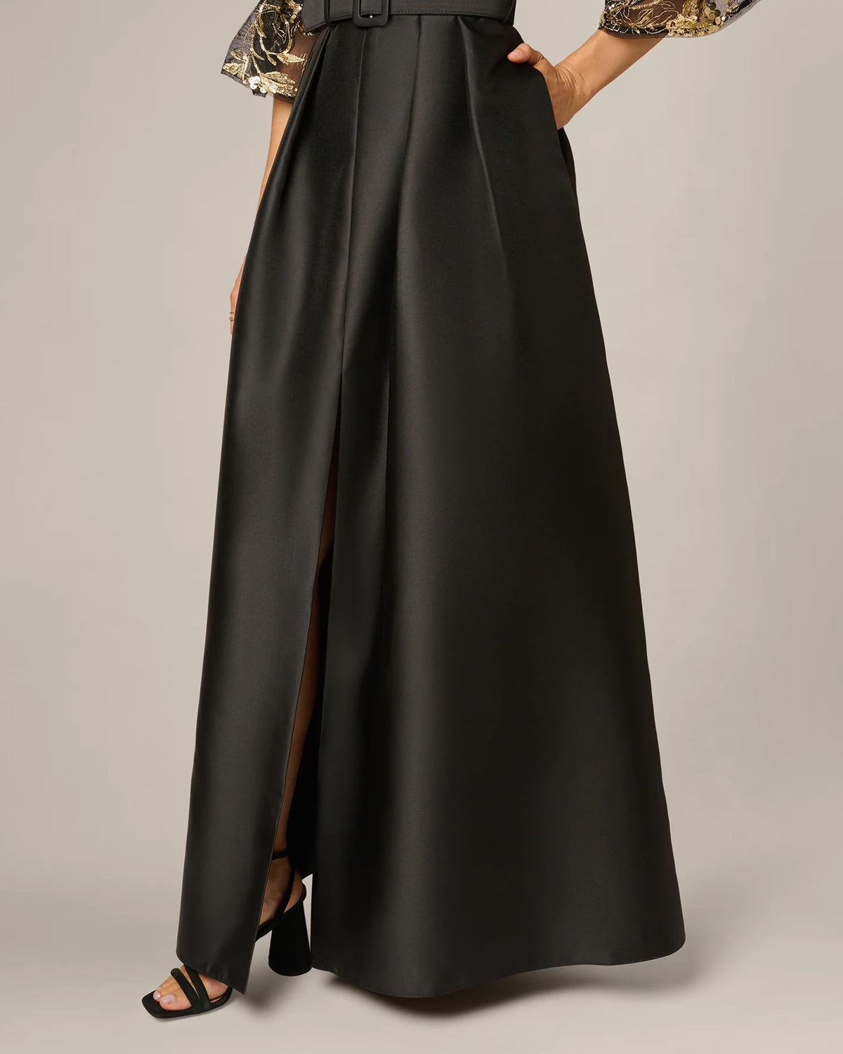 spaghetti strap a-line maxi mother of the bride dress - image 4