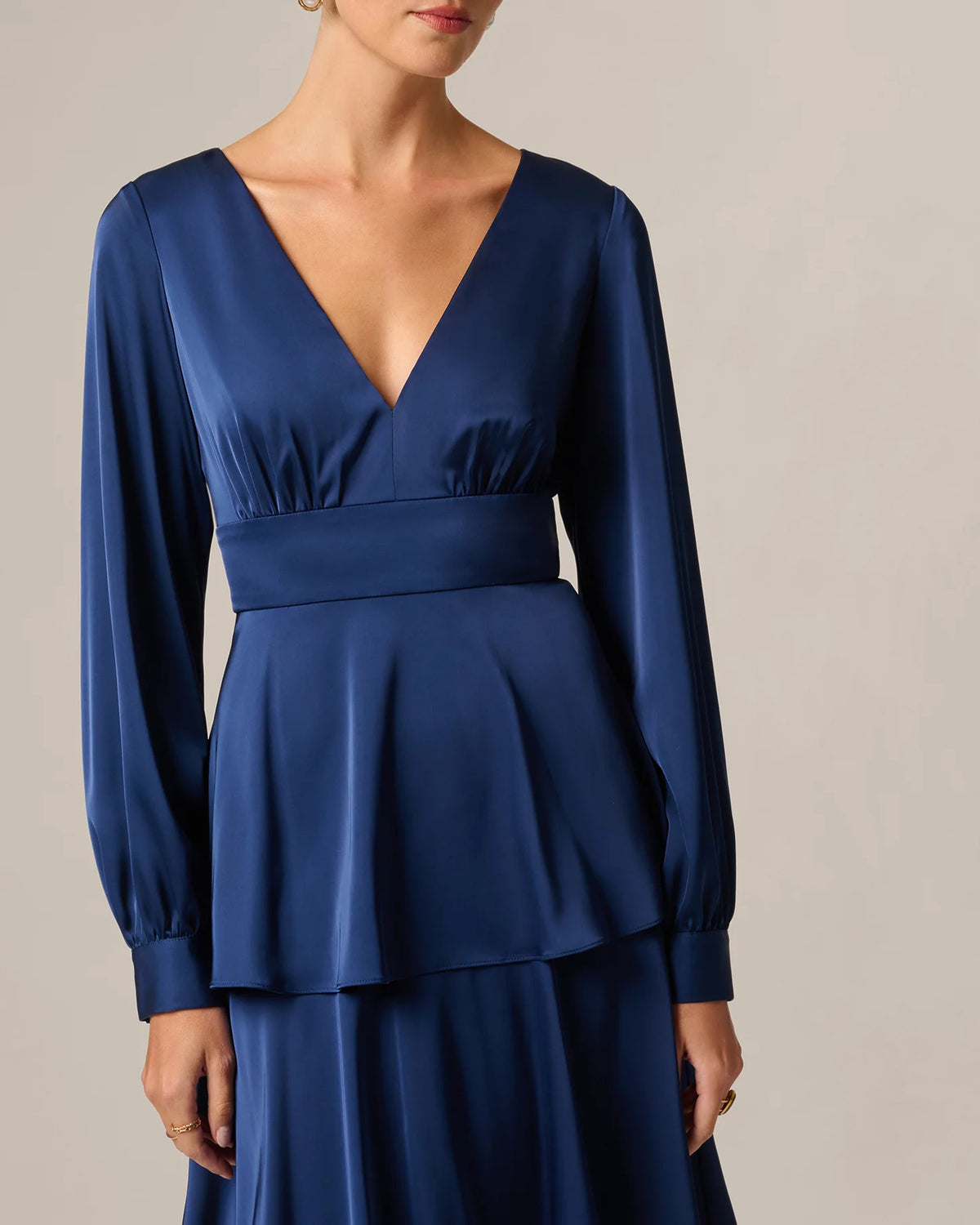 long-sleeve a-line maxi mother of the bride dress - image 4