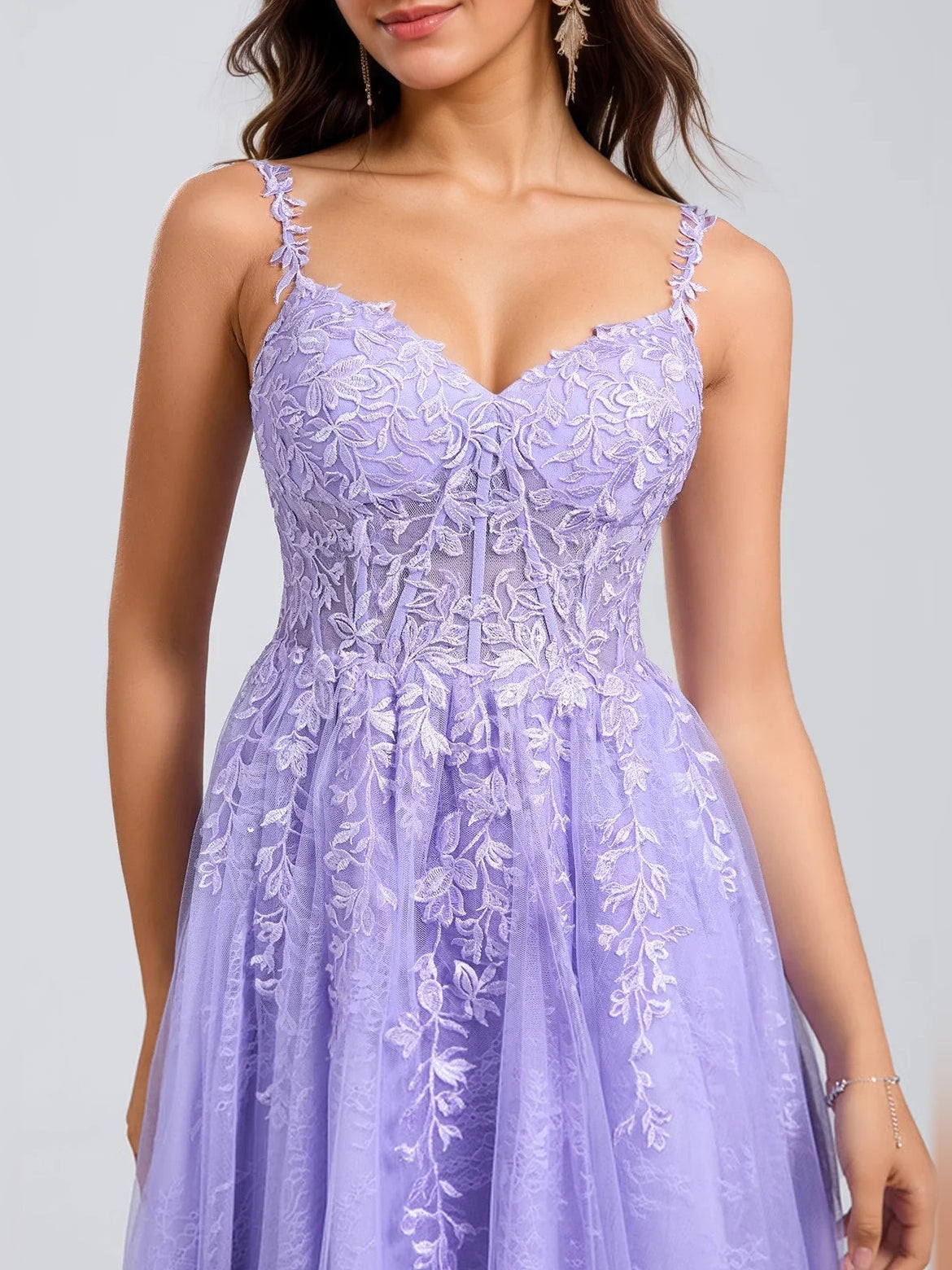 Light Purple mini homecoming dress, alternate view showing the overall dress design