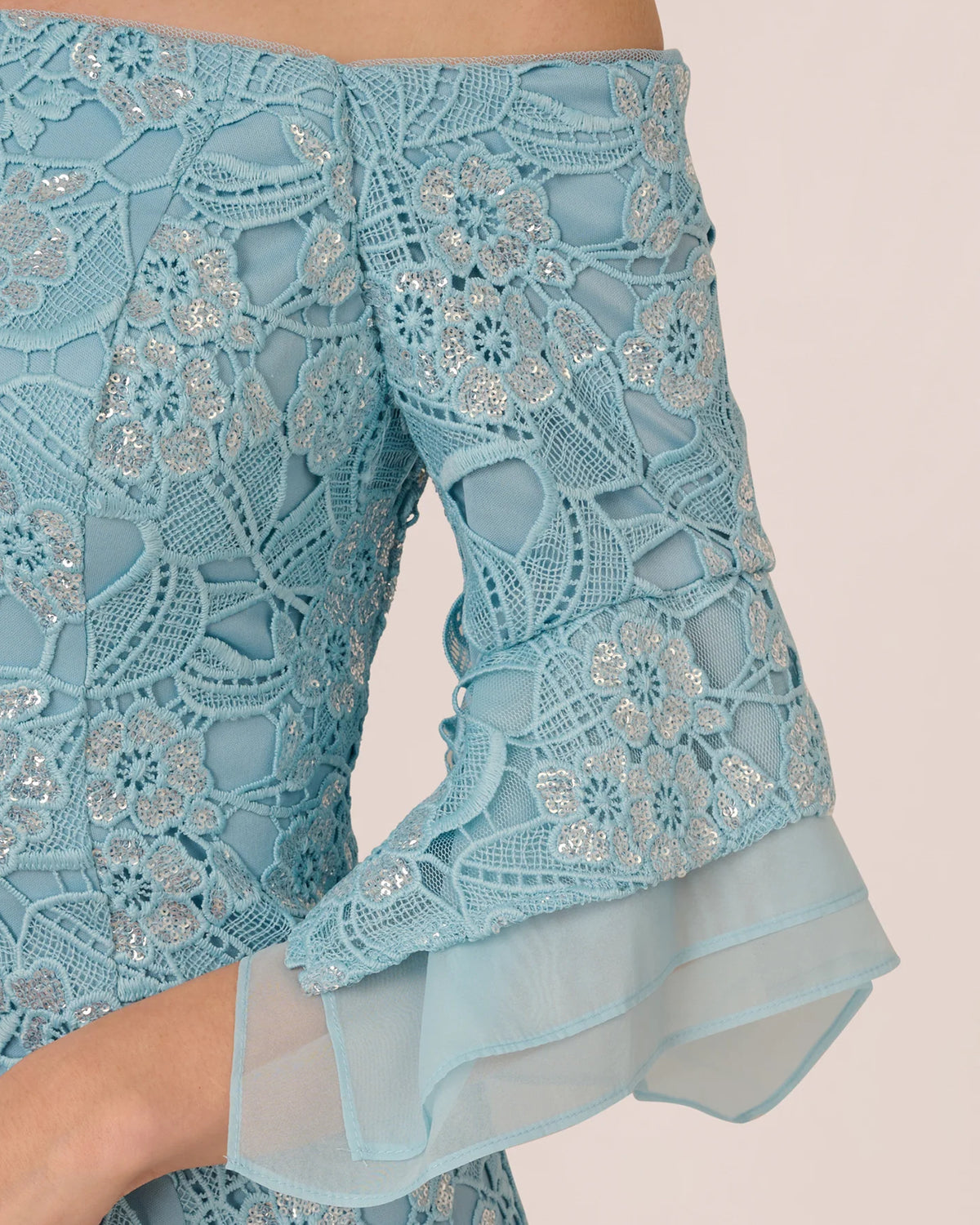 off-shoulder a-line maxi mother of the bride dress - image 4