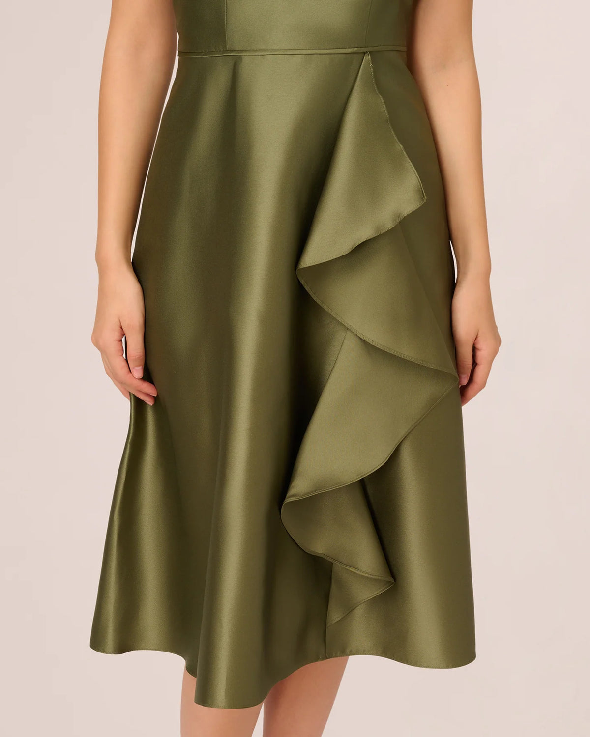 one-shoulder a-line midi mother of the bride dress - image 4