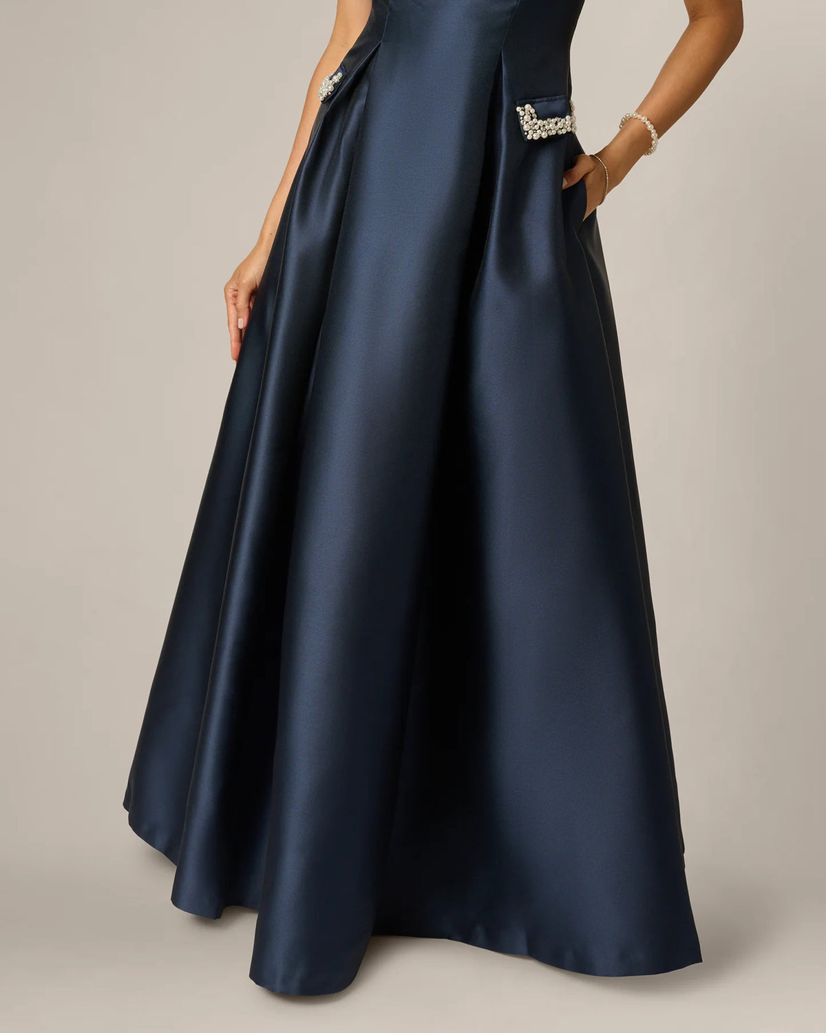 spaghetti strap a-line maxi mother of the bride dress - image 4
