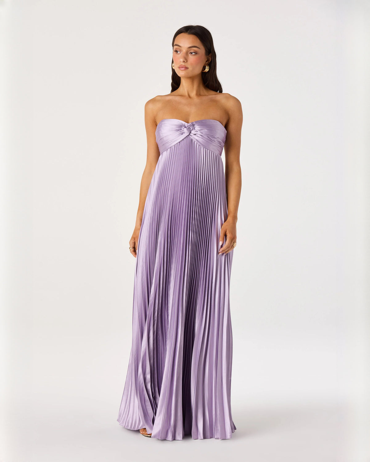 strapless chiffon a-line maxi bridesmaid dress - image 4