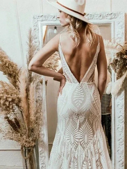 Ivory floor-length wedding dress, alternate view showing the overall dress design