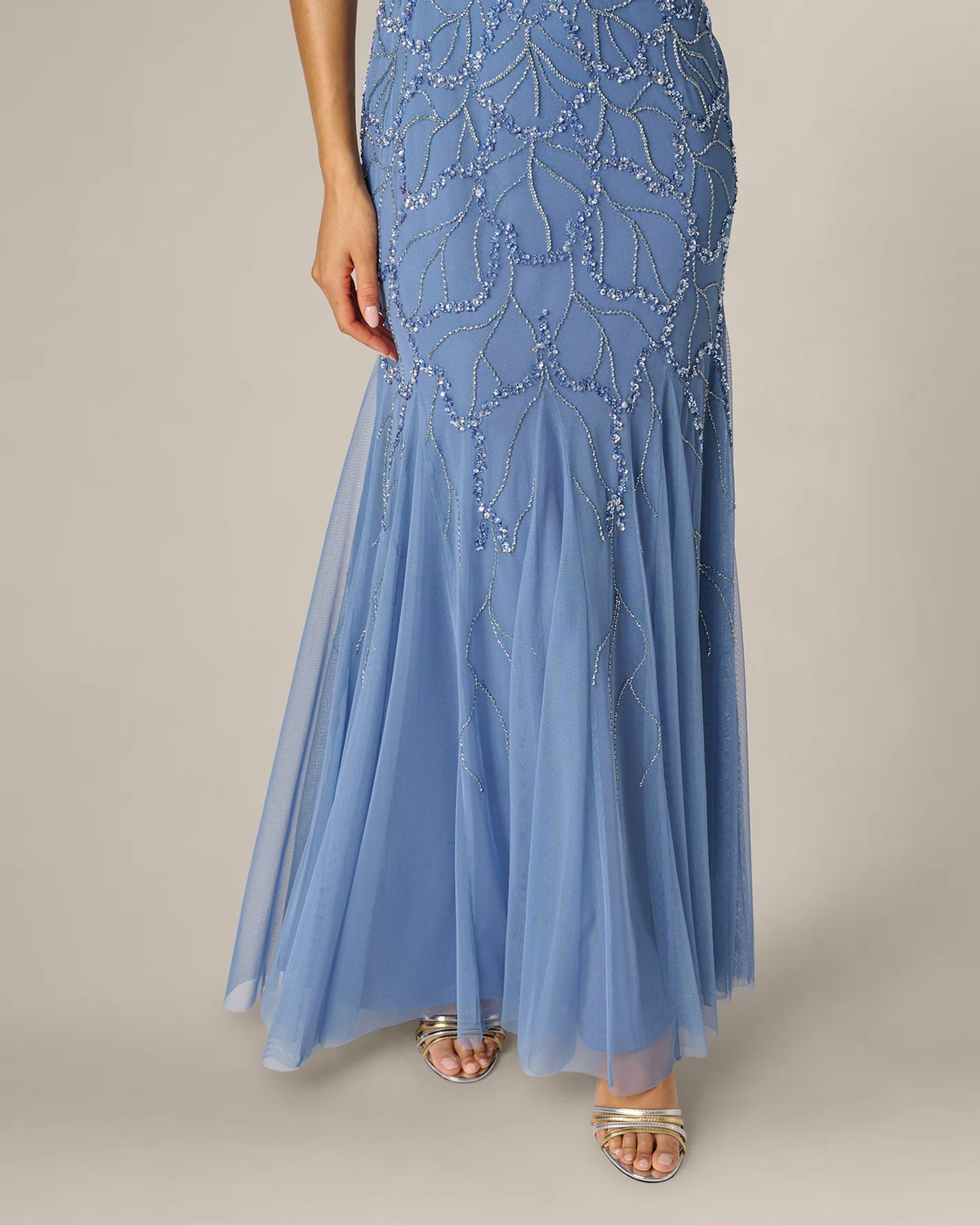 flutter-sleeve a-line maxi mother of the bride dress - image 4