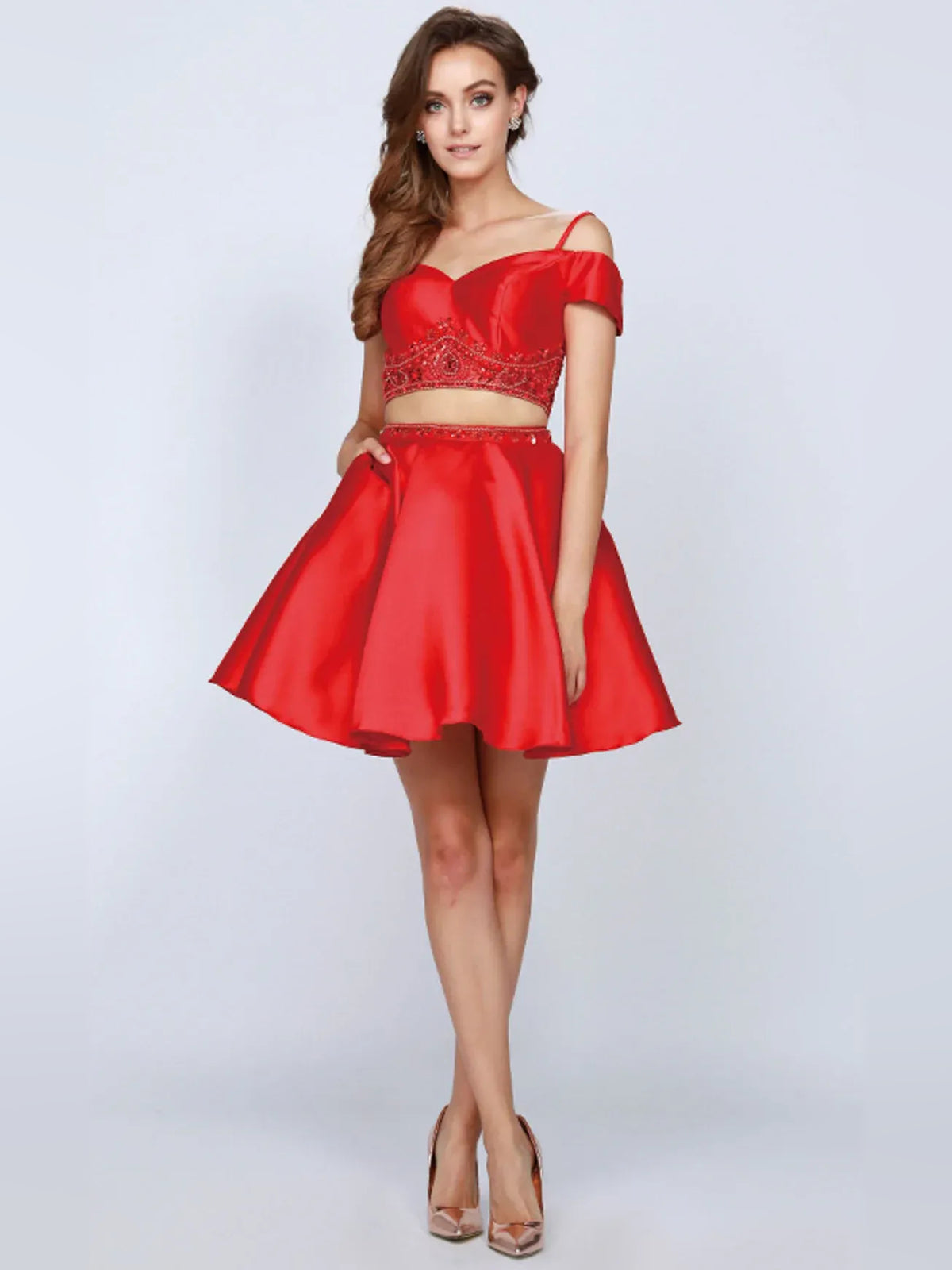 Jade short homecoming dress, alternate view showing the overall dress design