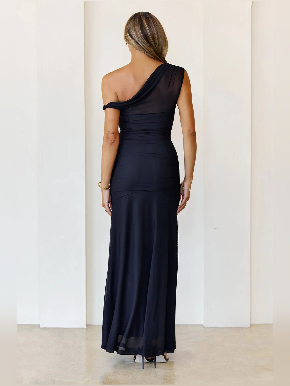 Sky Blue maxi bridesmaid dress, alternate view showing the overall dress design