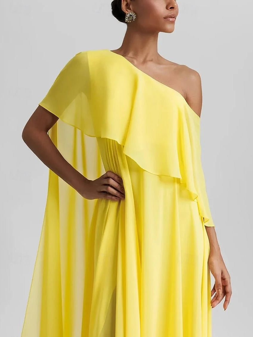 Canary maxi prom dress, alternate view showing the overall dress design