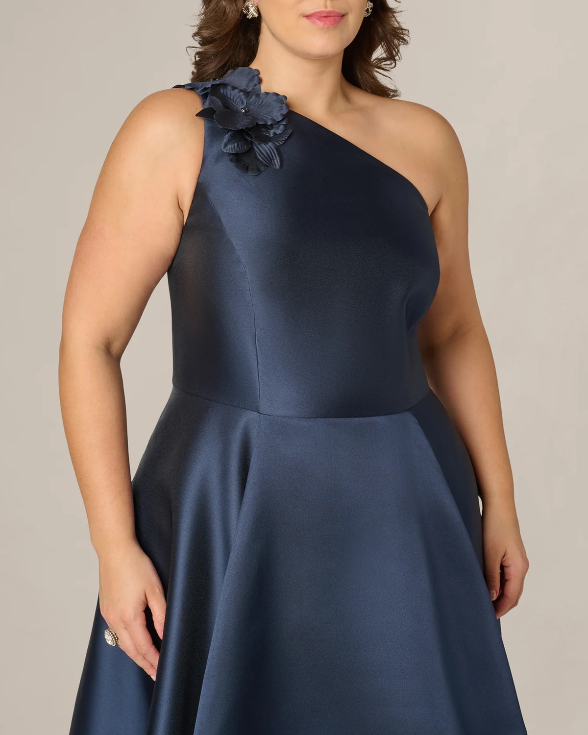 one-shoulder a-line maxi mother of the bride dress - image 4