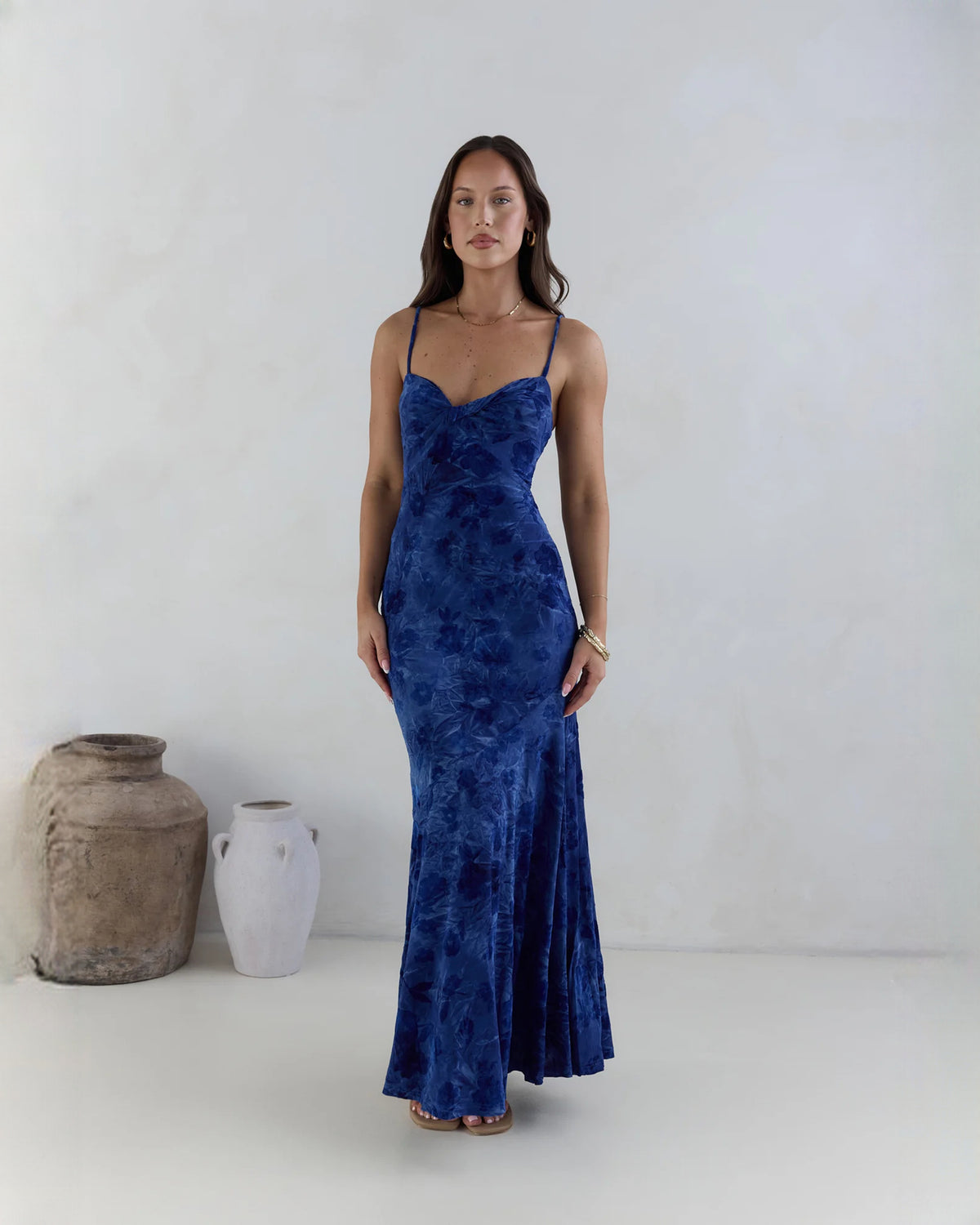 sleeveless mesh a-line maxi bridesmaid dress - image 4