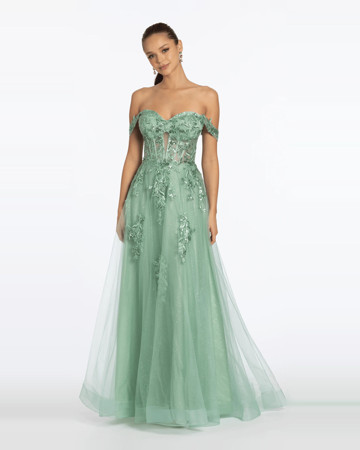 off shoulder ball-gown floor-length prom dress - image 4