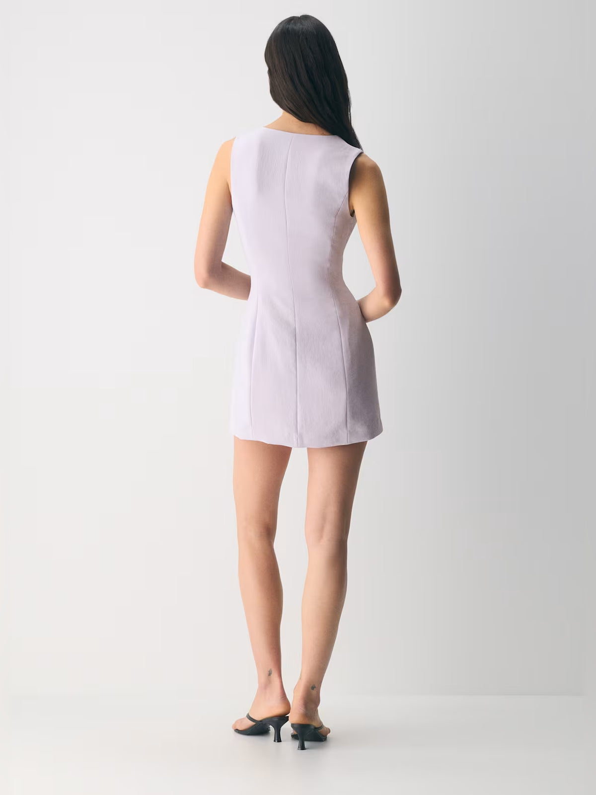 Orange mini homecoming dress, alternate view showing the overall dress design