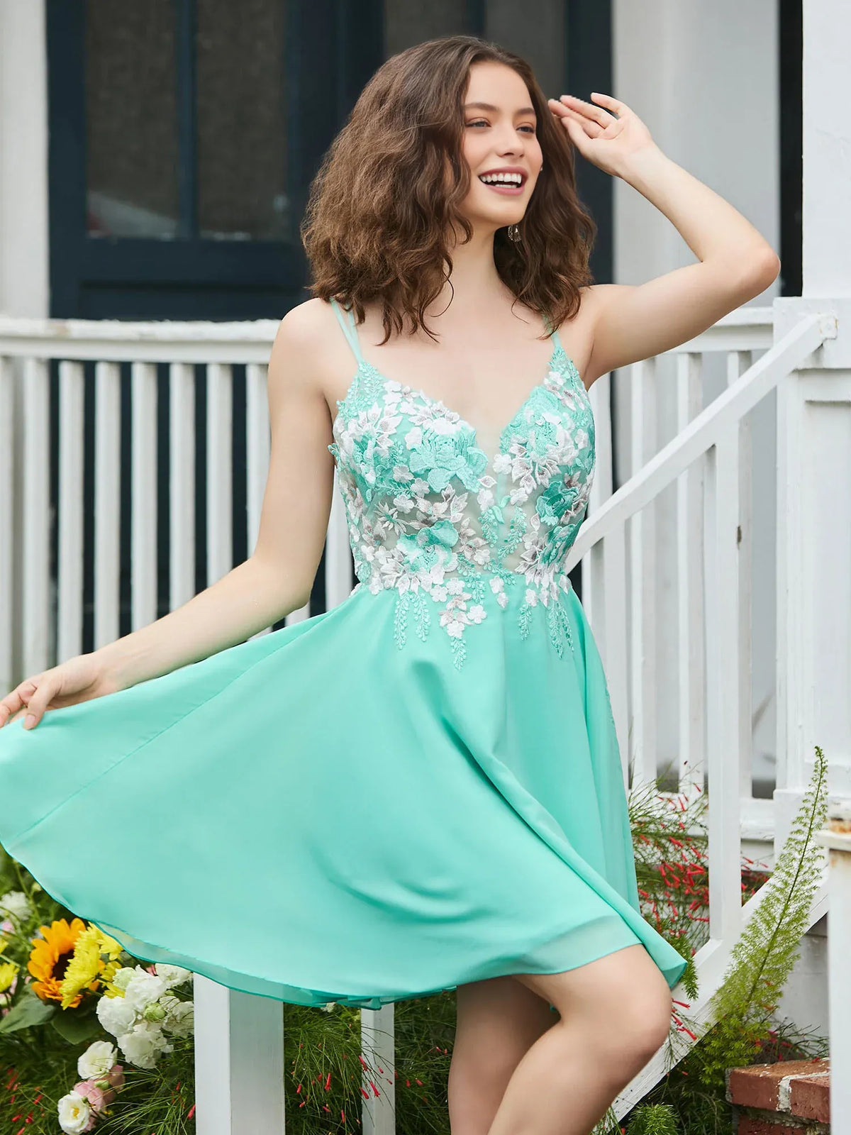 Spa mini homecoming dress, alternate view showing the overall dress design