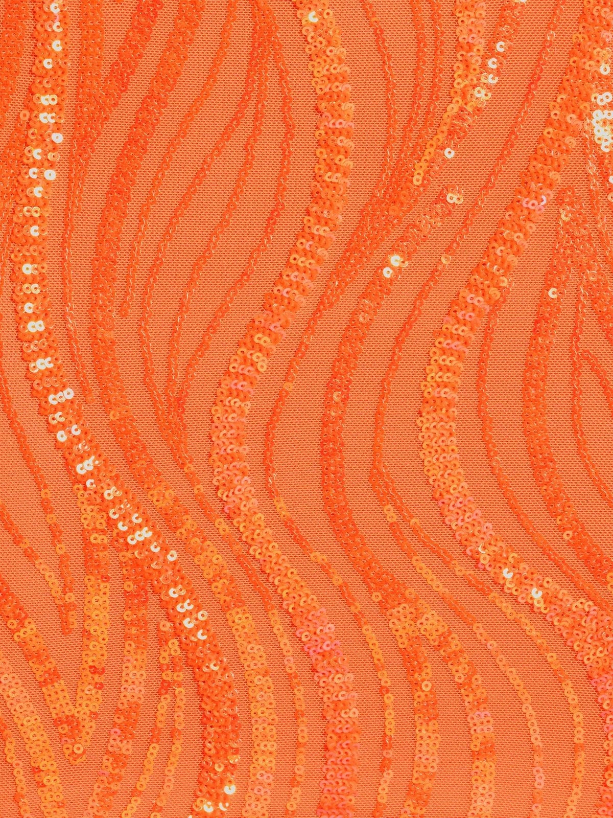 Orange mini homecoming dress, alternate view showing the overall dress design