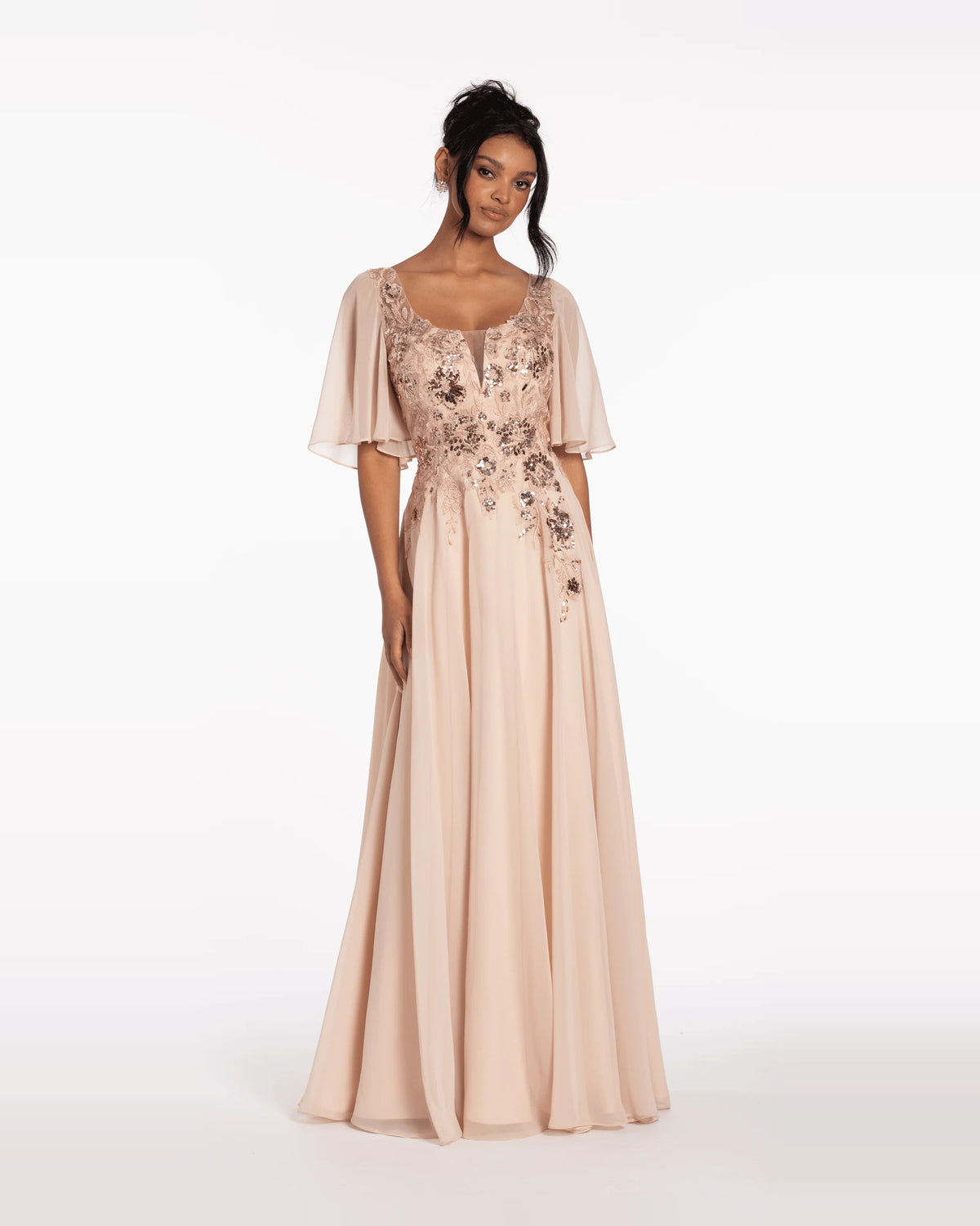 scoop neck a-line maxi prom dress - image 4