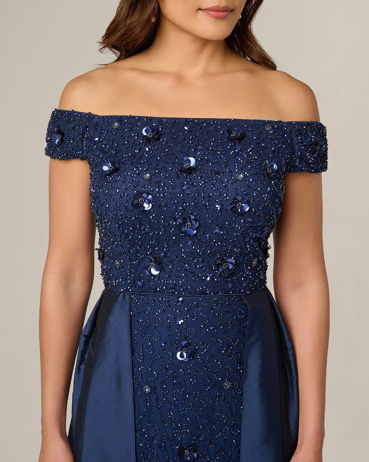 off-shoulder a-line maxi mother of the bride dress - image 4