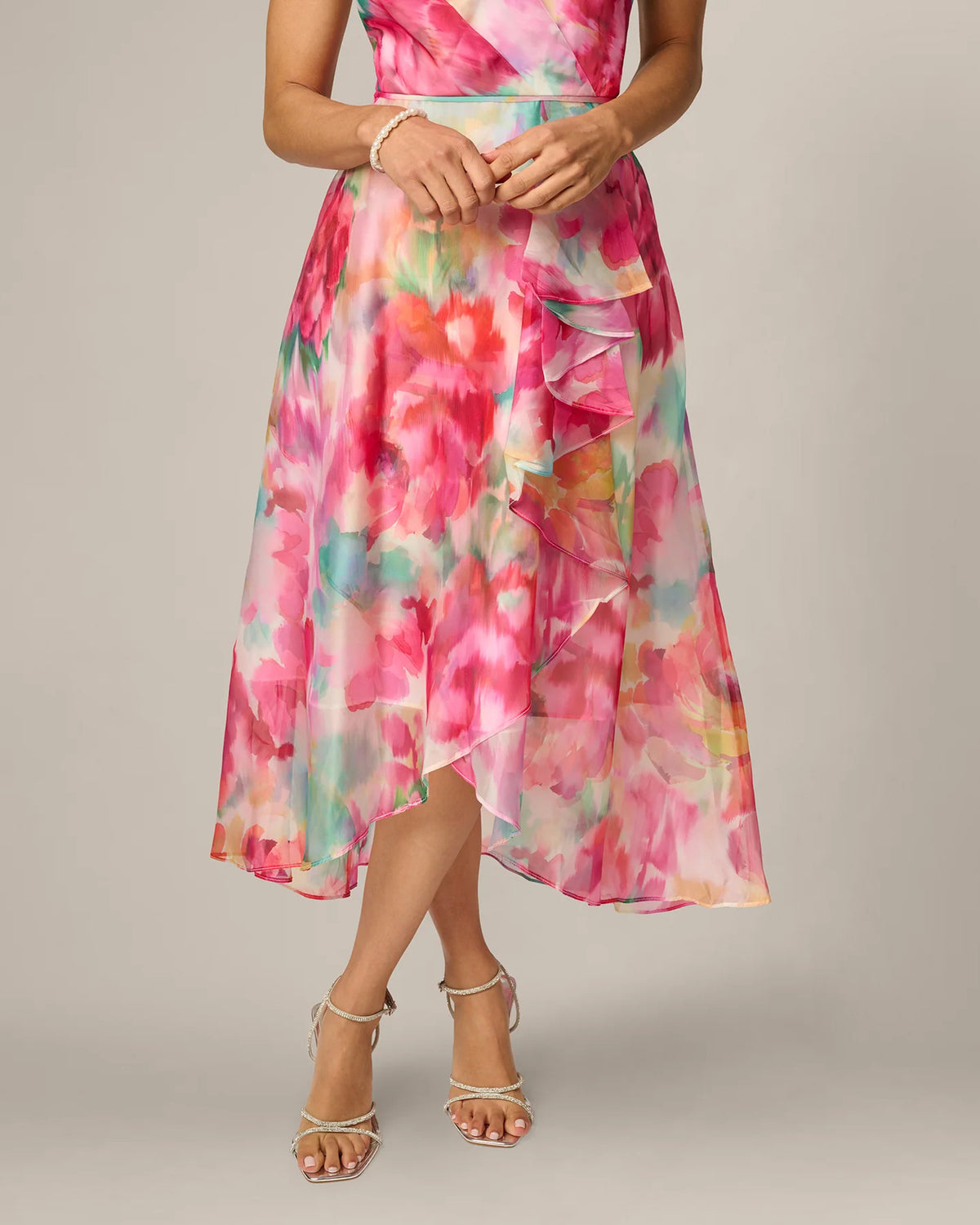 one-shoulder a-line midi mother of the bride dress - image 4