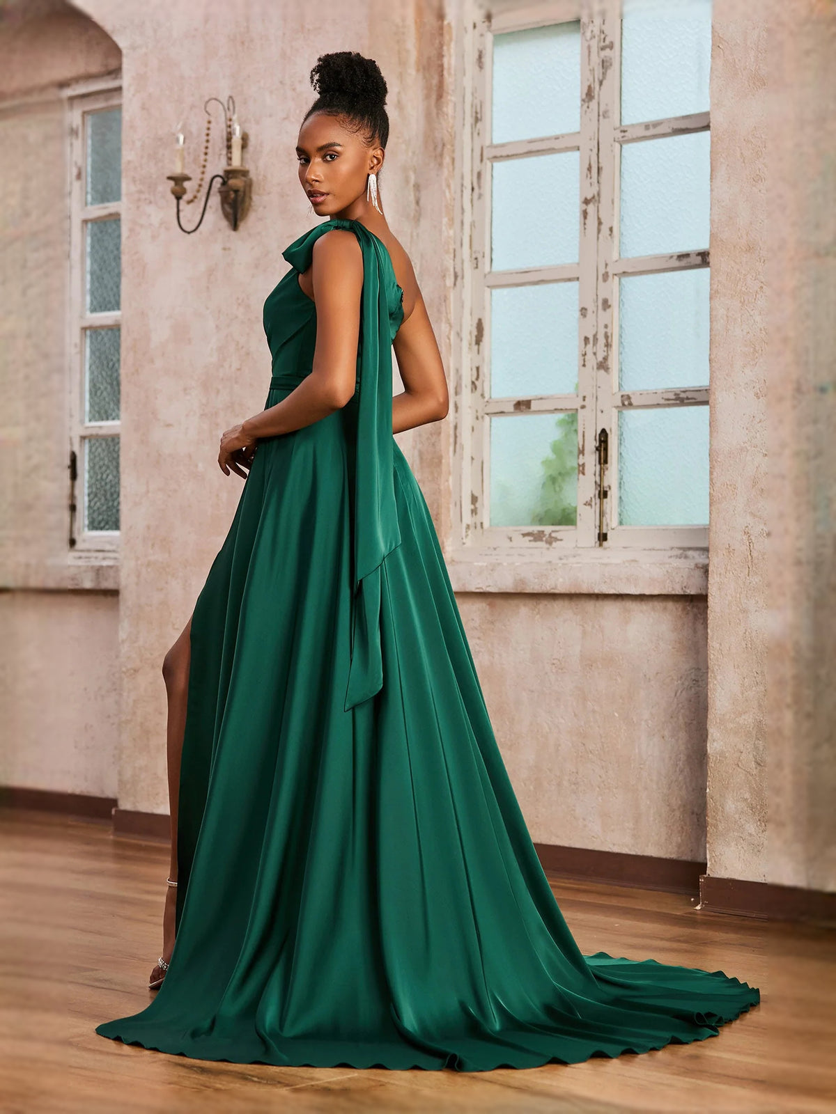Royal Blue maxi prom dress, alternate view showing the overall dress design