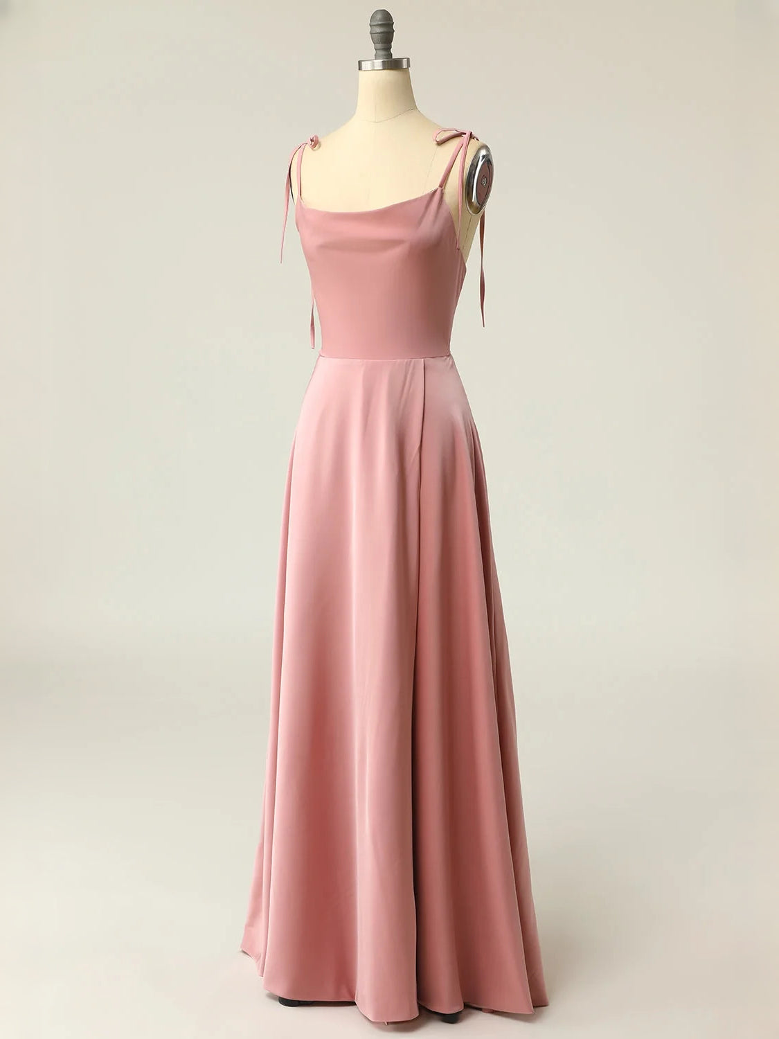 Dusty Pink maxi prom dress, alternate view showing the overall dress design
