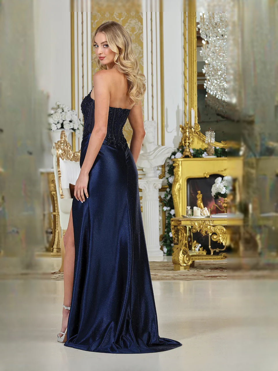 Emerald Green floor-length prom dress, alternate view showing the overall dress design