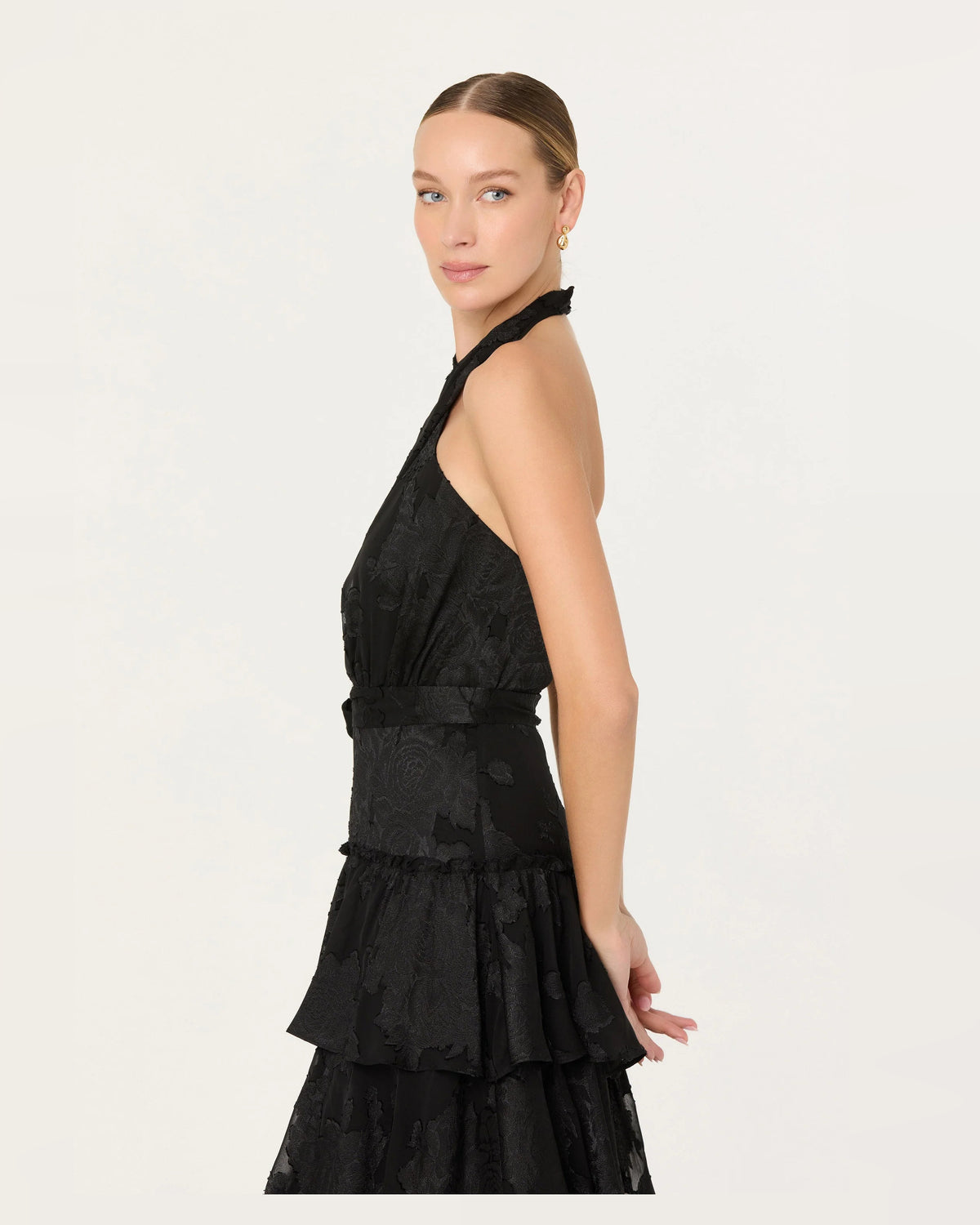 halter neck a-line maxi formal dress - image 4