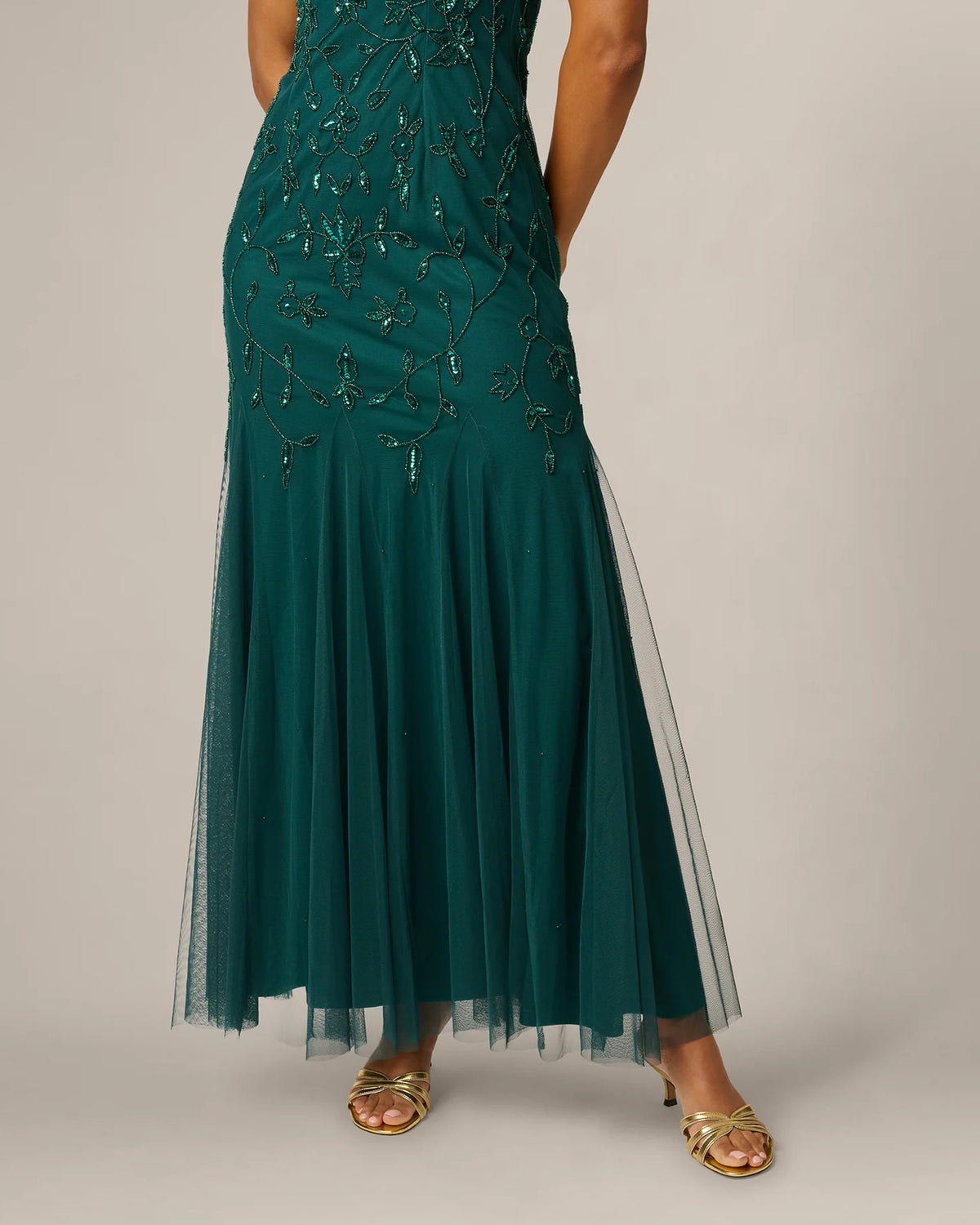 square neck a-line maxi mother of the bride dress - image 4