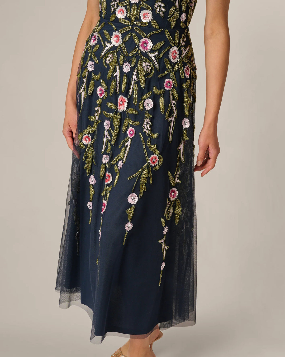 off-shoulder a-line maxi mother of the bride dress - image 4