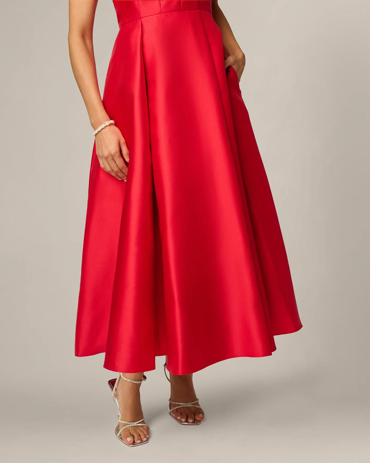 strapless fit-and-flare maxi mother of the bride dress - image 4