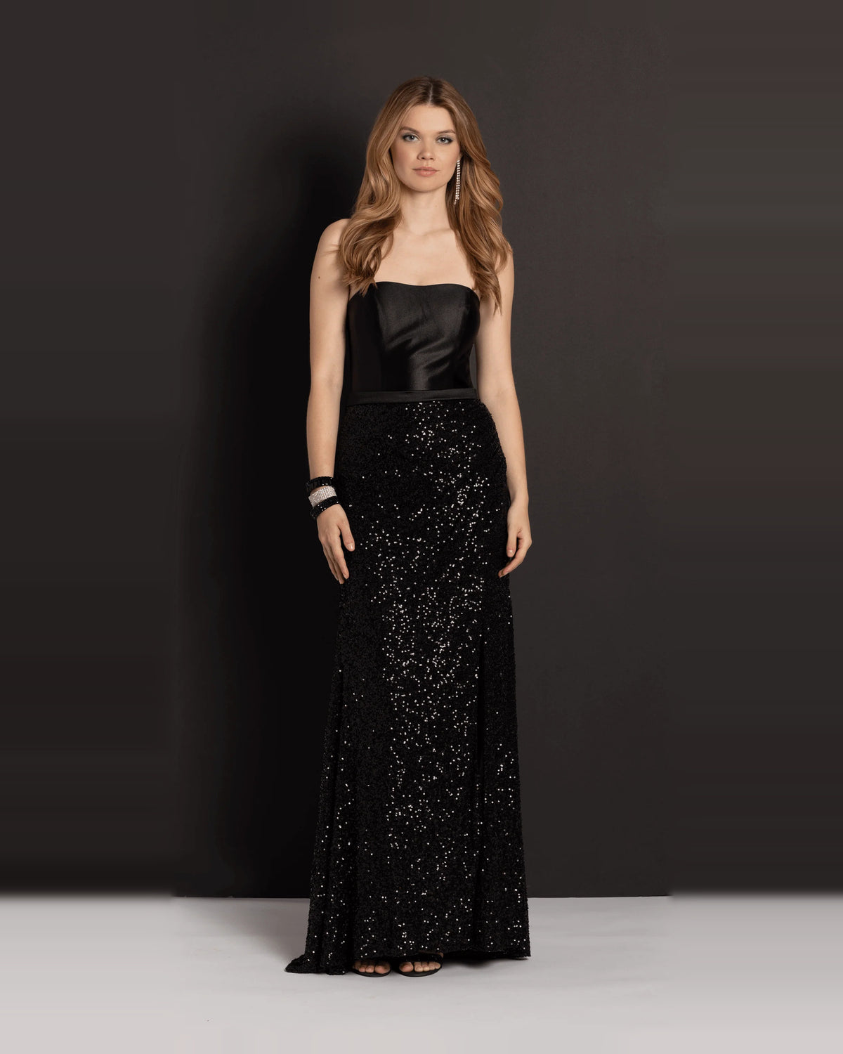 strapless column maxi prom dress - image 4