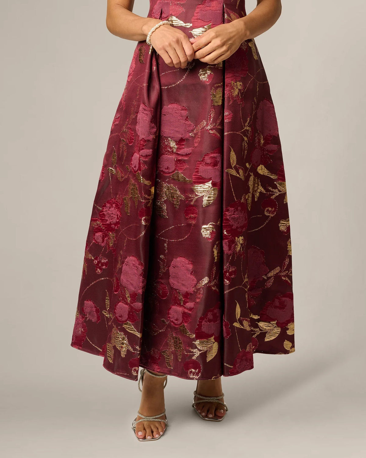 off-shoulder a-line midi mother of the bride dress - image 4