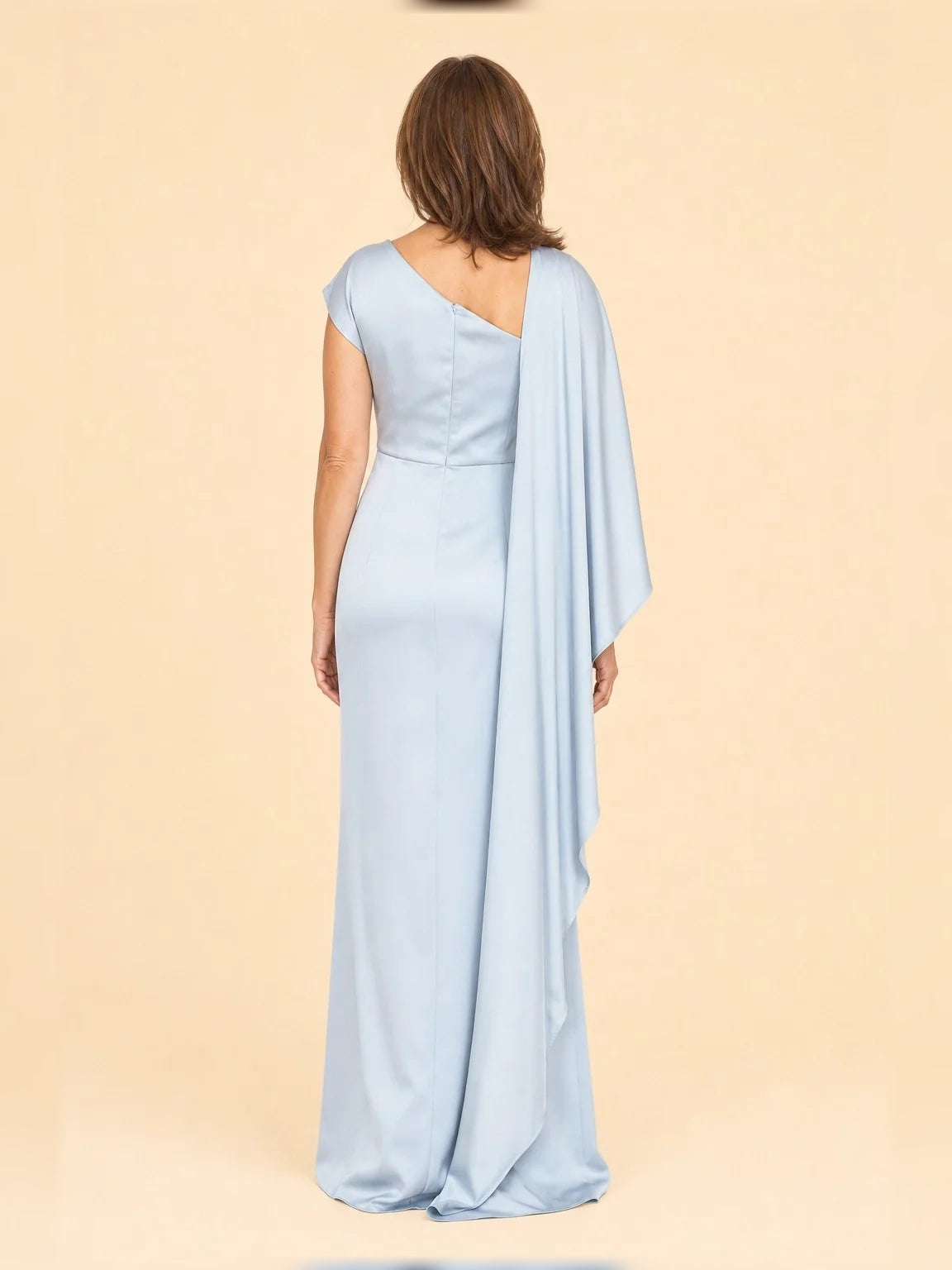 Jungle Green maxi mother of the bride dress, alternate view showing the overall dress design