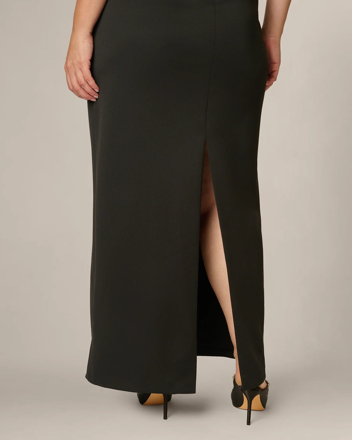 spaghetti strap sheath maxi mother of the bride dress - image 4