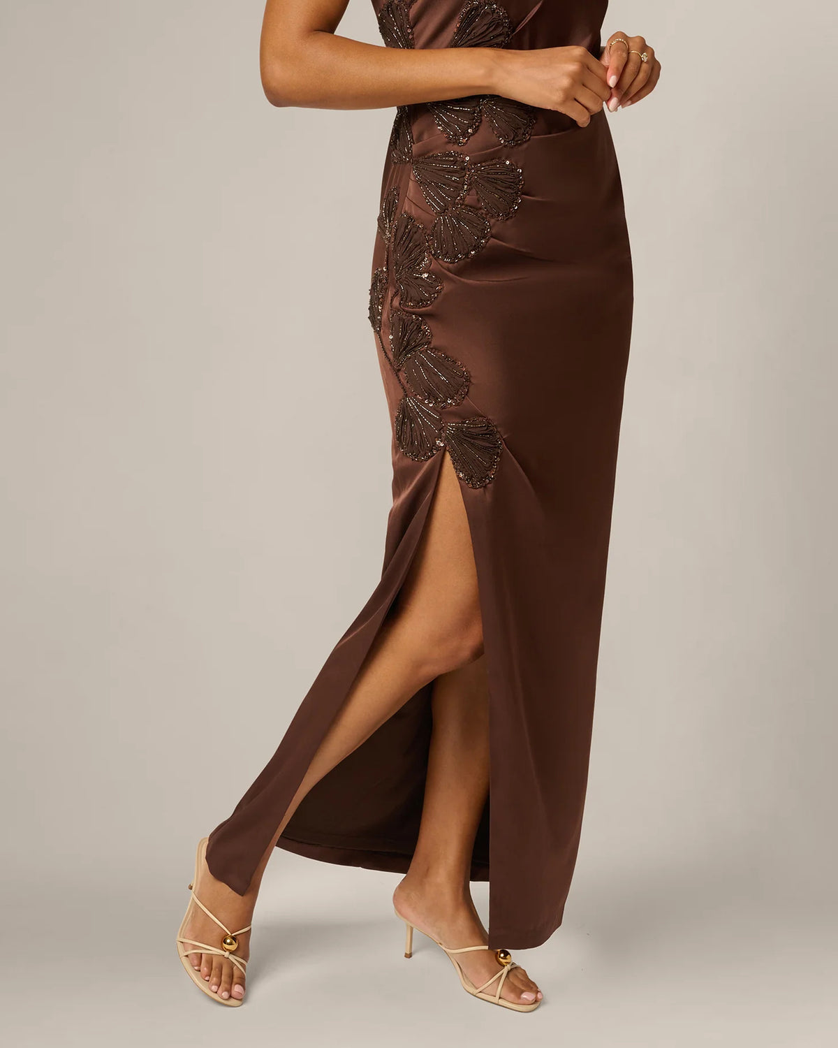 halter neck a-line maxi mother of the bride dress - image 4