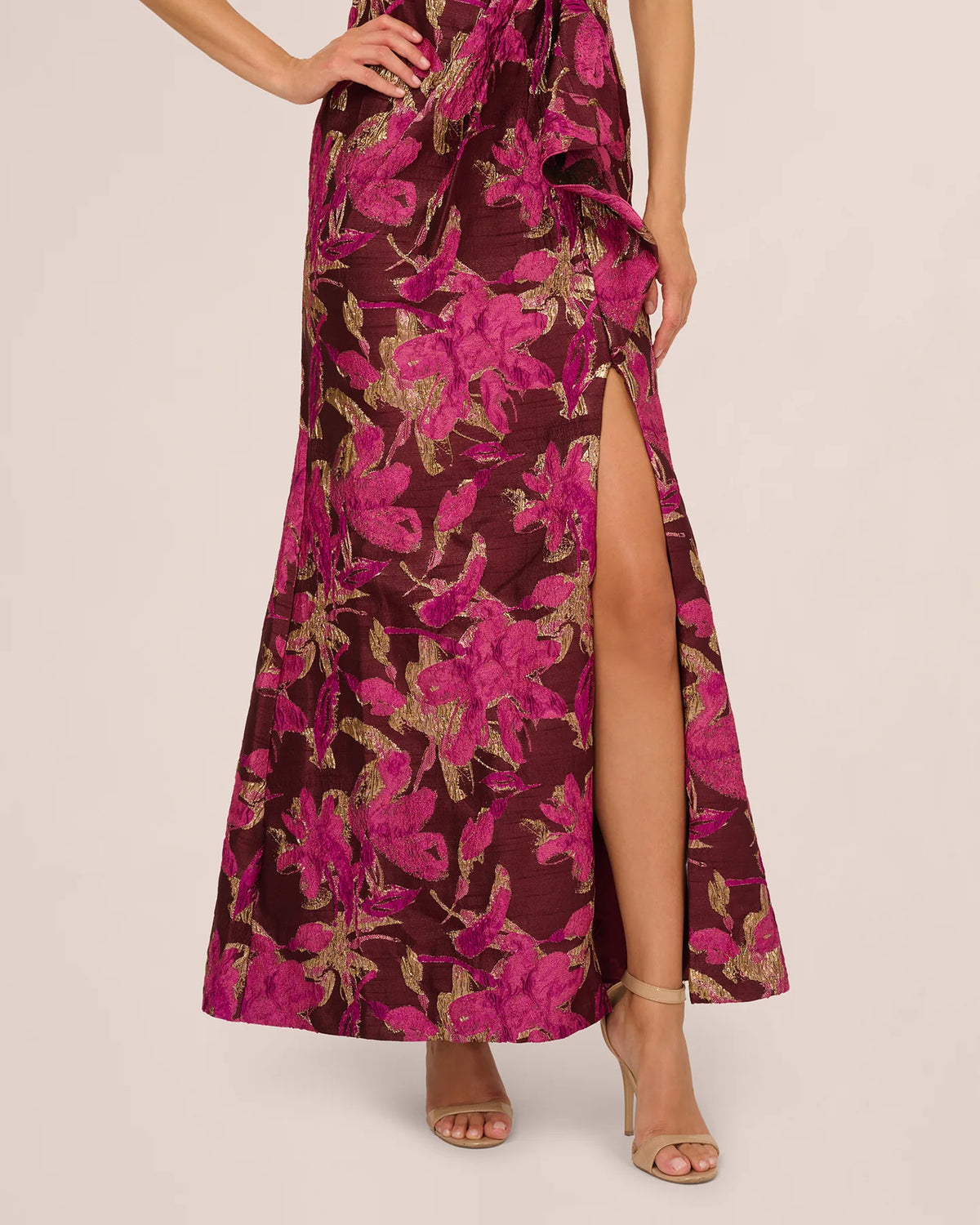 one-shoulder a-line maxi mother of the bride dress - image 4