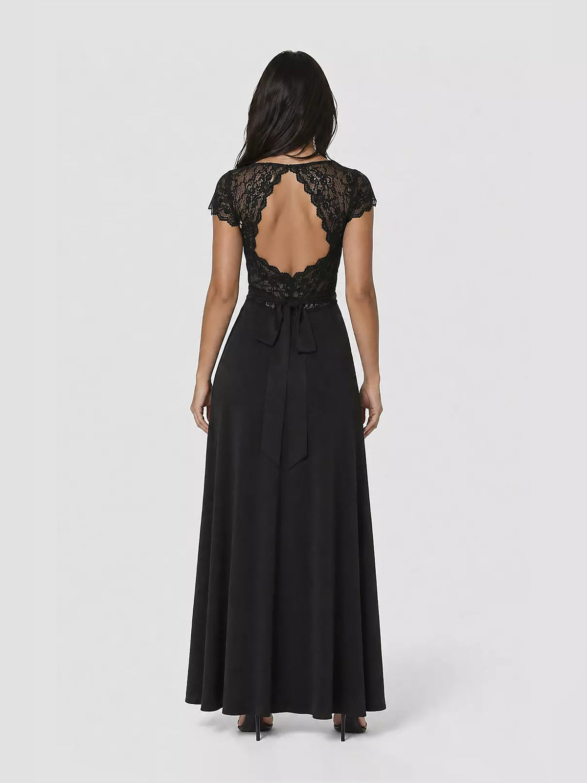 Celadon floor-length bridesmaid dress, alternate view showing the overall dress design
